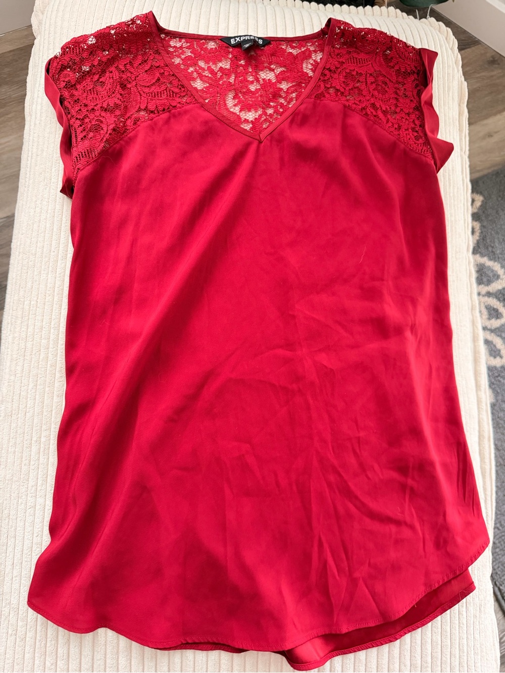 Express Red Lace V-Neck Chemise Cami